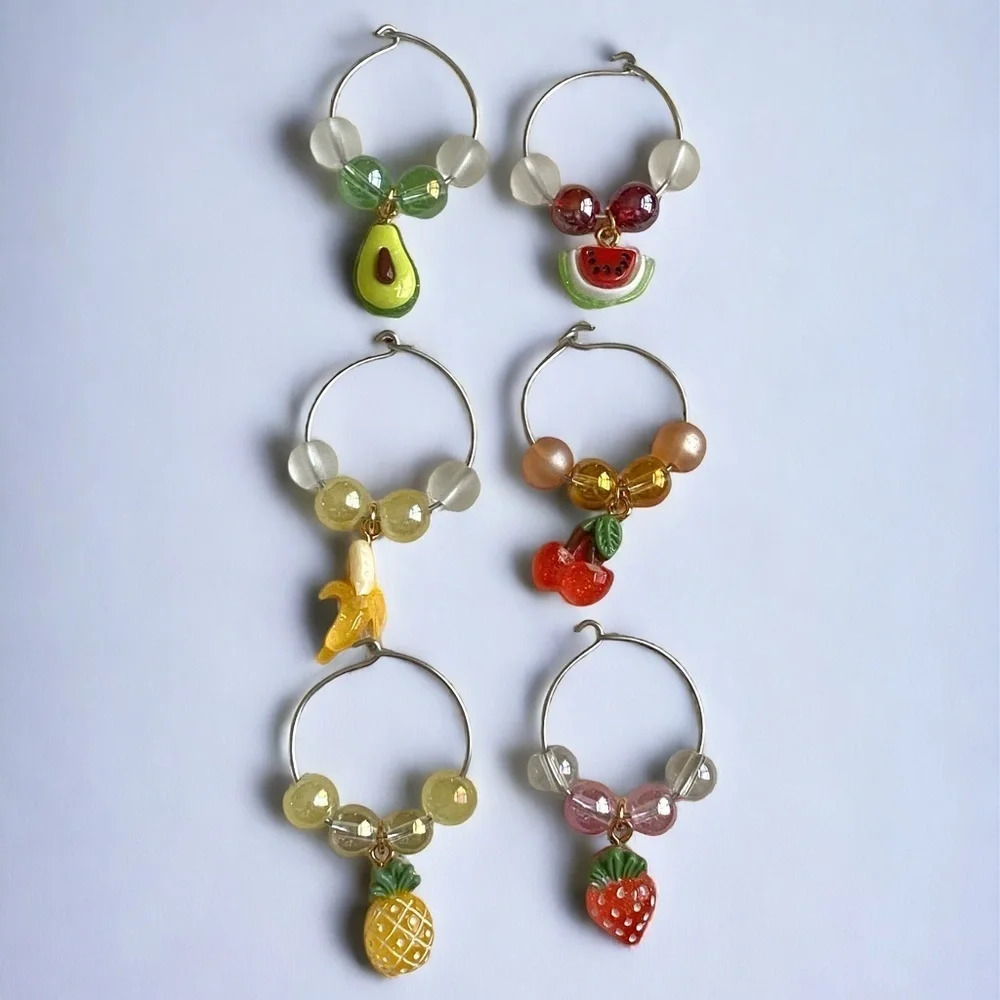 🍄Fruity Wine Glass Charms